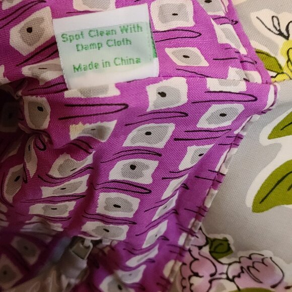 VERA BRADLEY WATERCOLOR FLORAL TOTE-NWT --GRAY & PINK QUILTED COTTON - Picture 5 of 6